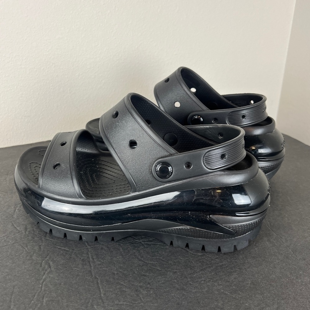 Crocs Black Classic Mega Crush Sandals - Picture 3 of 6